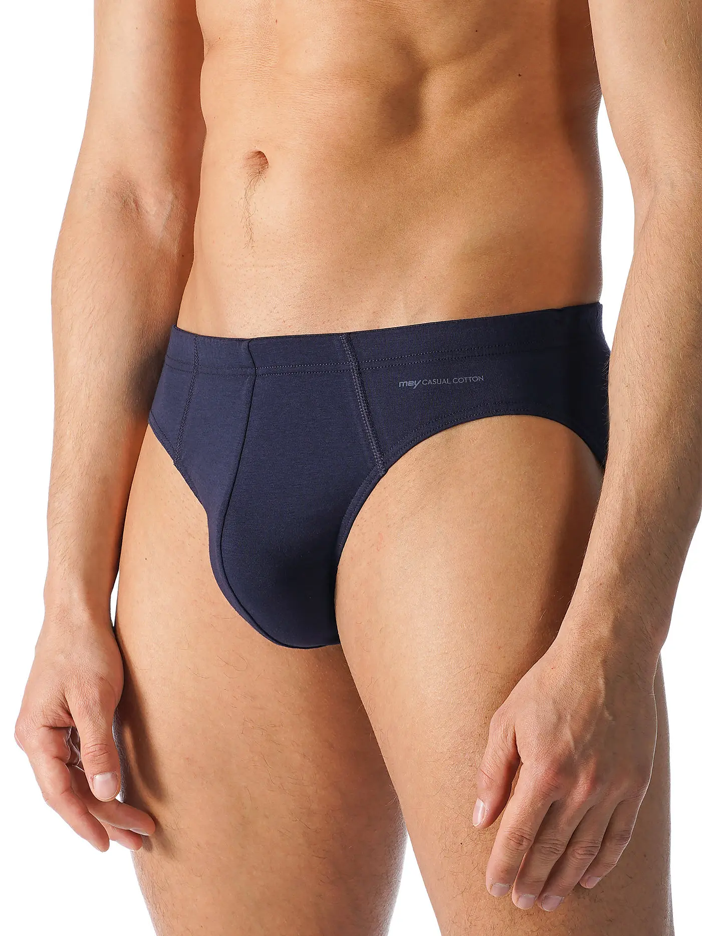MEY | Slip Casual Cotton Schwarz | blau